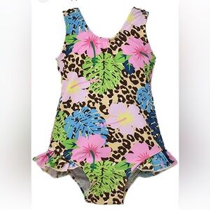 Flap Happy UPF 50+ Delaney Hip Ruffle Swimsuit. sz 6